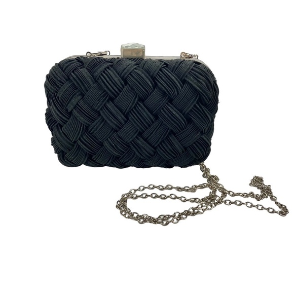 MATTHEW COX -Evening Bag in hard shell covered in Black fabric - Picture 1 of 8